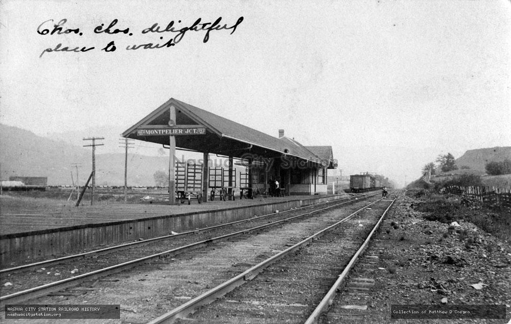 Postcard: Montpelier Junction railroad station
